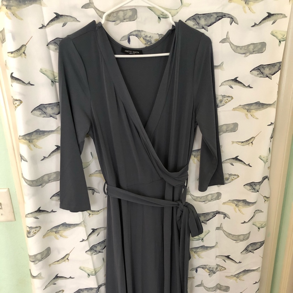 Dusty Blue Wrap Dress •Size XL•